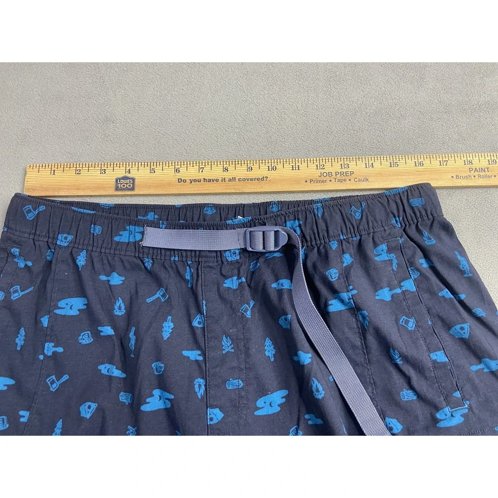The North Face Shorts Men Large Blue Woods Print Class V Pull-On Nylon Hike Belt